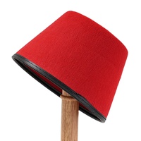 Sombrero Fez Rojo, Sombreros Turcos Marroquíes Novedosos con Borla Negra para Disfraces de Halloween, Accesorios para Fiestas de Disfraces