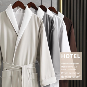 Manga larga Tallas grandes Satén Poliéster Hotel Robe Gabardine Spa Hotel Albornoz - Product Image 2