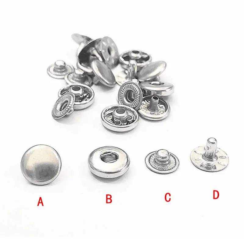 Mini 6 mm 4 parts garment shiny silver existing stock brass metal copper snap fastener button for baby clothing