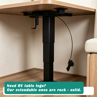 Pied de table rotatif JDA 360° pour camping-car, colonne télescopique réglable à manivelle 4 directions, en acier, 740 mm, pour camping-car, caravane, yacht, bateau