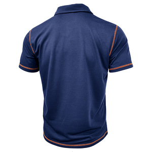 MAQVOB nuova <span class=keywords><strong>Polo</strong></span> estiva da uomo a maniche corte europa da uomo tinta unita con risvolto <span class=keywords><strong>Polo</strong></span> abbigliamento uomo <span class=keywords><strong>Cross</strong></span> - Product Image 4