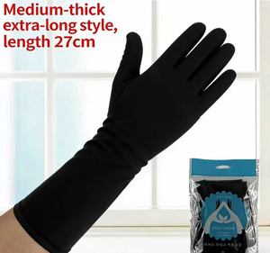 Guantes de peluquería, guantes especiales para lavado de cabello en salón de belleza, engrosados, impermeables, antideslizantes, elásticos, de goma coreana, negros - Product Image 4