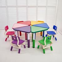 Vente en gros d'équipements d'aires de jeux pour enfants colorés en plein air ensemble de bureau scolaire en plastique table