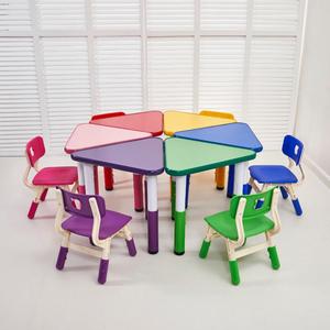 Commercio all'ingrosso colorato all'aperto per bambini parco giochi attrezzature in plastica scuola scrivania set tavolo per asi - Product Image 4