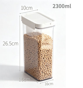 2300ml 대용량 계량컵 포함 플라스틱 주방 정리함 시리얼 보관함 주방 수납함 보관함 및 바구니 식품 안전 - Product Image 1