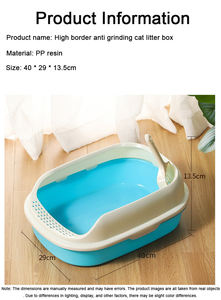 Prix <span class=keywords><strong>d</strong></span>'usine Vente en gros de litière semi fermée pour chat de grand <span class=keywords><strong>espace</strong></span> Bac à litière anti-éclaboussures pour animaux de compagnie Bac à litière pour chat en plastique - Product Image 3