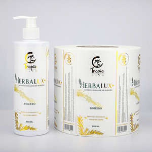 Étiquettes personnalisées pour flacons de conditionneur capillaire, impression vinyle imperméable, estampage à chaud or, autocollant en rouleau pour emballage cosmétique et soins capillaires - Product Image 6