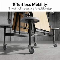 Table et chaises pliantes mobiles directes d'usine, 8/12 places, pour conférence, formation, cantine scolaire, cuisine, utilisation moderne en acier