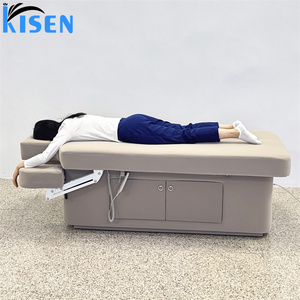 Table de massage électrique haut de gamme Kisen beige à <span class=keywords><strong>2</strong></span> <span class=keywords><strong>moteurs</strong></span> pour salon, table de soin des cils et du visage, lit de beauté, lit de tatouage, chaise de salon - Product Image 6
