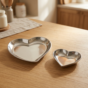 Juego de Platos de Servir de Acero Inoxidable Pulido Moderno, Ecológico, Desechable, de 2 Piezas, Estilo Americano, Color Personalizado, Plato para Frutas - Product Image 1