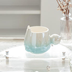 Ceramic Cartoon Mug Gradient Purple Design With Handle Single Cup For <b>Presents</b> - Product Image 2