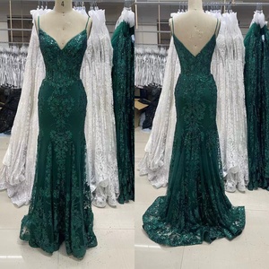 Vestidos de Festa Sereia de Alta Qualidade com Decote V Profundo e Espartilho Verde Sálvia com Lantejoulas para Mulheres 2025 - Product Image 4