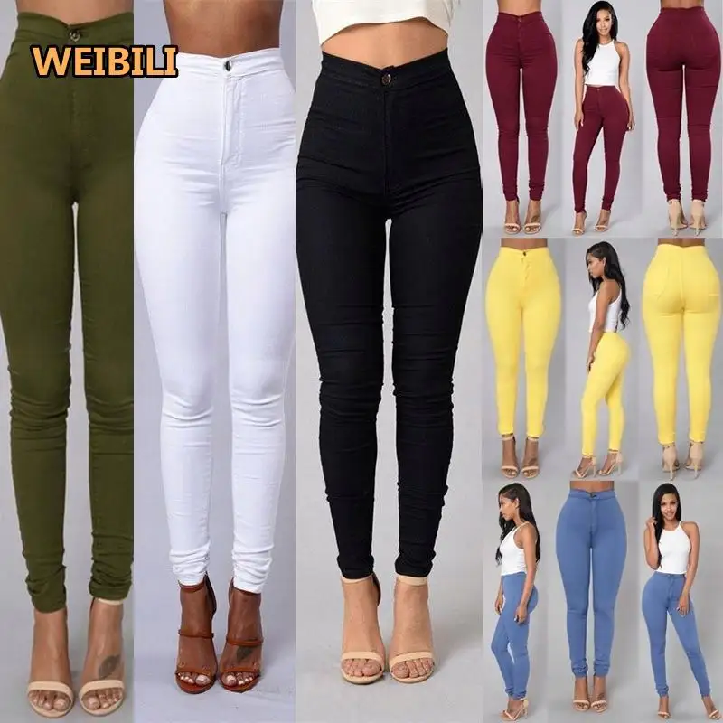 Hot Skinny Damesbroek Snoepkleur Slanke Stretch Benen Basis Casual Damesbroek Hoge Taille Jeans