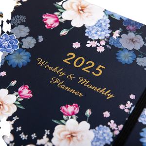 Agenda de Escritorio de Cuero PVC A5 de Tamaño Mediano, Calendario de Boda, Planificador 2027, Espirales Lino Tricolor, Carpeta A6 - Product Image 2