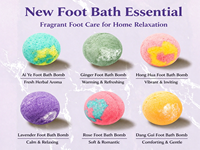 Bombe de bain de pieds naturelle aux herbes, boules effervescentes parfumées pour la relaxation des pieds, personnalisation OEM et marque privée disponibles