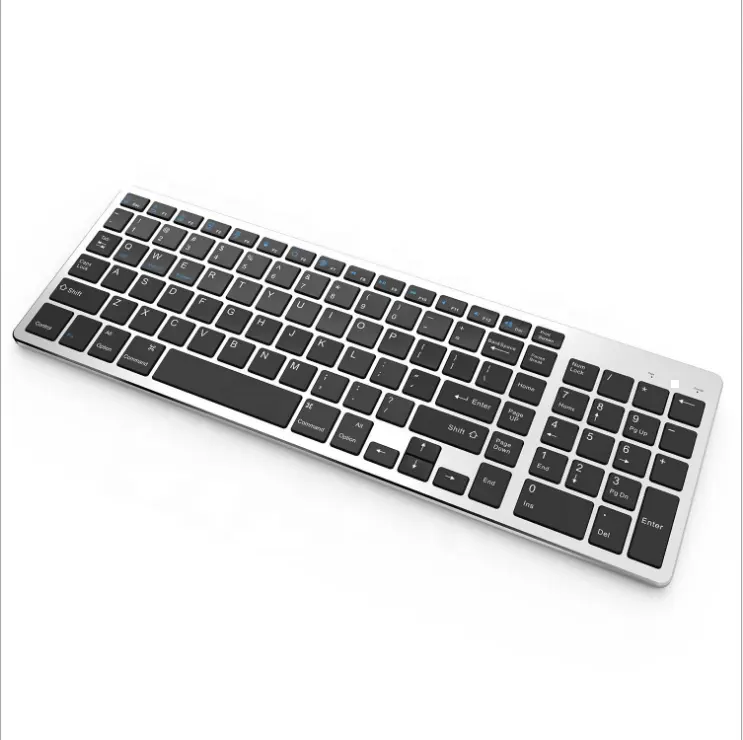 Ultra Slim Multimedia Aluminium Wireless Keyboard Met Numeriek Sleutel Voor Apple Ios Android Tablet Pc Windows Apparaten