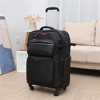 Valise à roulettes Oxford Fashion légère et imperméable, design uni, fermeture à glissière et fermoir, poignée souple, unisexe