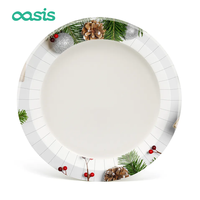 Assiettes jetables en papier kraft de 10 pouces Oasis entièrement personnalisées, compostables pour fêtes écologiques