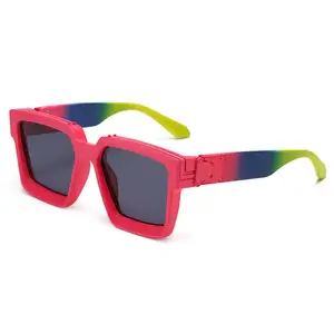 Популярные модные дизайнерские солнцезащитные очки с индивидуальным логотипом, модные роскошные женские солнцезащитные очки, мужские Квадратные Солнцезащитные очки-миллиардеры для мужчин