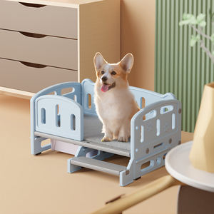 Cama elevada para mascotas al por mayor con diseño de barandilla de seguridad y almacenamiento debajo de la cama para perreras y hoteles para mascotas - Product Image 1