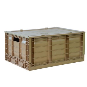 58 Liter Foldable Plastic Box For Food Pantry Organization Stackable Lidded Container