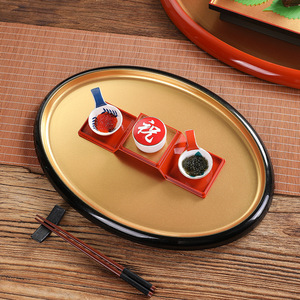 Bandeja ovalada para servir, para cocina japonesa y coreana, Sukiyaki, Sushi, plato para postres, uso en hoteles, para café y té, color sólido - Product Image 2