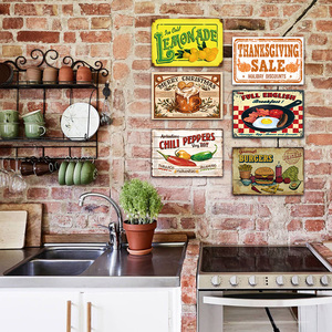 Plaque en métal sur le thème alimentaire, style rétro, avec motifs Ice Cold Lemonade et <span class=keywords><strong>Full</strong></span> <span class=keywords><strong>English</strong></span> <span class=keywords><strong>Breakfast</strong></span>, décoration murale pour cuisine, bar, restaurant - Product Image 1