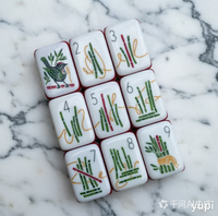 Stylo à plume/enveloppe/motifs floraux en acrylique transparent de haute qualité, style zen oriental créatif, tuiles de mahjong américaines, vert menthe