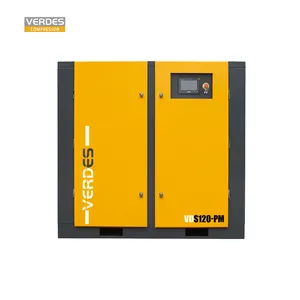 Compressor de ar silencioso 90kw/110kw, motor de frequência variável com ímã permanente de 8bar, compressor de ar para serviço pesado