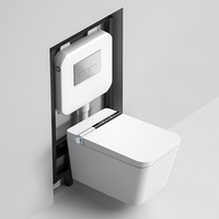 Cuvette de toilette intelligente suspendue au mur numérique avec piège S P avancé avec bidet télécommandé de luxe