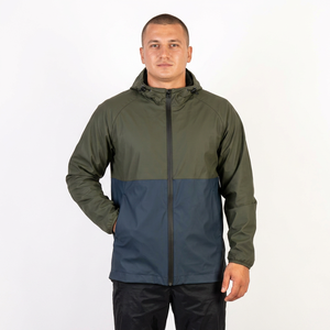 Men's Hooded Color Blocking Windproof Polyester Windbreaker Jacket Autumn Outdoor Wear Zipper Closure Casual Regular Fit - Product Image 1