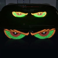 Lampe décorative dynamique 3D pour voiture, pare-brise avant et arrière, écran LED, panneau lumineux, camion, œil de démon, lumière clignotante d'avertissement