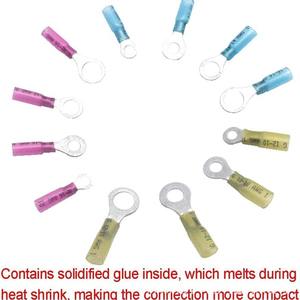 Terminales de Anillo de Cobre Puro 10-22 AWG, Impermeables, Aislados, Estilo Europeo, 200 Piezas, Bloques de Terminales - Product Image 5