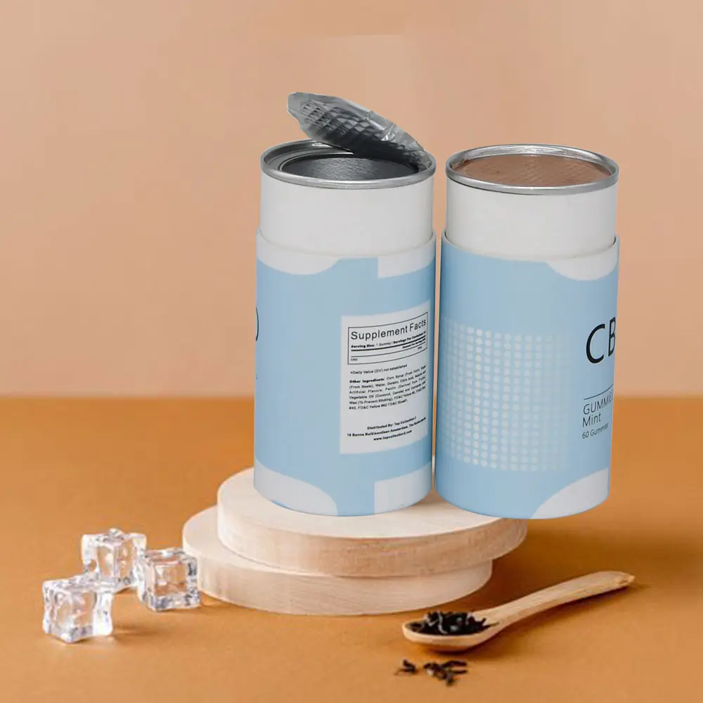 Caja de embalaje de tamaño personalizado para té, café, chocolate caliente en polvo, lata de papel compuesto de Diseño Seguro para alimentos