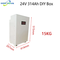Batterie solaire LiFePO4 modulaire extensible 24V 314Ah avec surveillance intelligente, écran LCD et BMS, compatible DIY, pour 16 cellules en rack