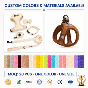 Ensemble Harnais Chien Brodé OEM Réglable Anti-Traction <span class=keywords><strong>Laisse</strong></span> Collier Luxe pour Teddy - Product Image 4