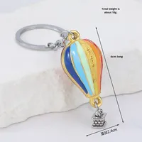 Nouveau style créatif, pendentif rond en alliage de zinc, porte-clés montgolfière, souvenir de sport de plein air, cadeau nuage, vente en gros