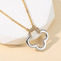 Collier personnalisé Mylove trèfle à quatre feuilles en argent sterling 925 plaqué or 14 carats avec zircon pour femme, idéal pour fiançailles, mariage et fêtes