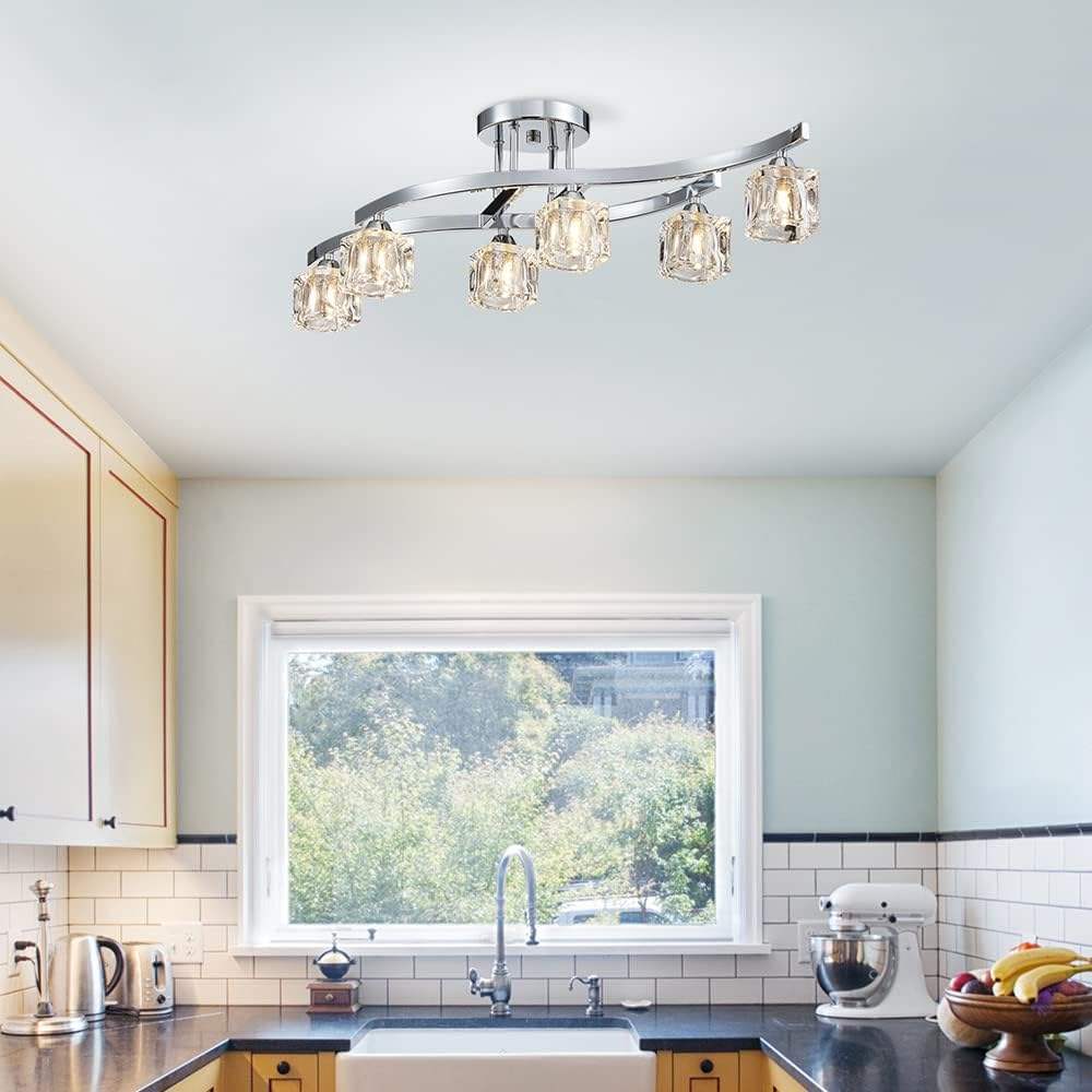 Lampadario Moderno Sputnik 6 Luci - Nero, Regolabile In Altezza, Per Soggiorno, Camera O Cucina (E27)