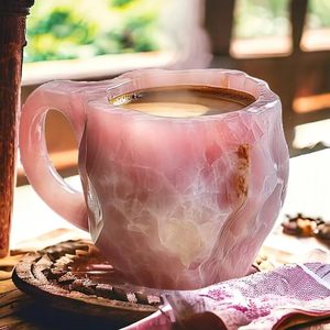 Taza de Café de Cristal Mineral Natural, Vajilla de Resina con Asa, Taza Resistente al Calor para Regalos de Oficina en Casa - Product Image 6