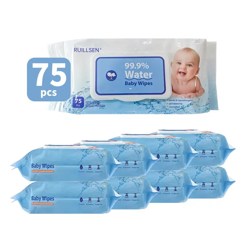 2024 Natural Organic Baby Wipes Biodegradable Water Wet Wipe Baby Wet Wipes For Babies