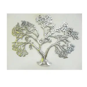 Argent En Aluminium Coulée Tree Hotel Arts Muraux SUR Offre Spéciale En Inde Vente Chaude Artisanat