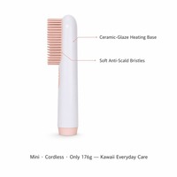 Cepillo Alisador de Cabello Inalámbrico de Cerámica, Recargable por USB, Calentamiento Rápido MCH, Iones Negativos, Apagado Automático, Anti-Quemaduras, para Viajes