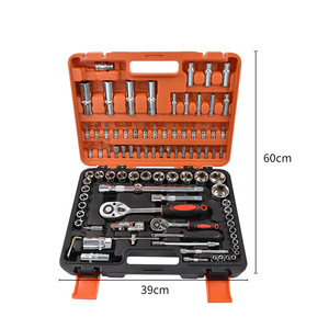 <b>Socket</b> <b>Ratchet</b> Wrench Set 1/2 In Chromium Vanadium Steel 94 Piece Auto Repair Tool Kit - Product Image 2