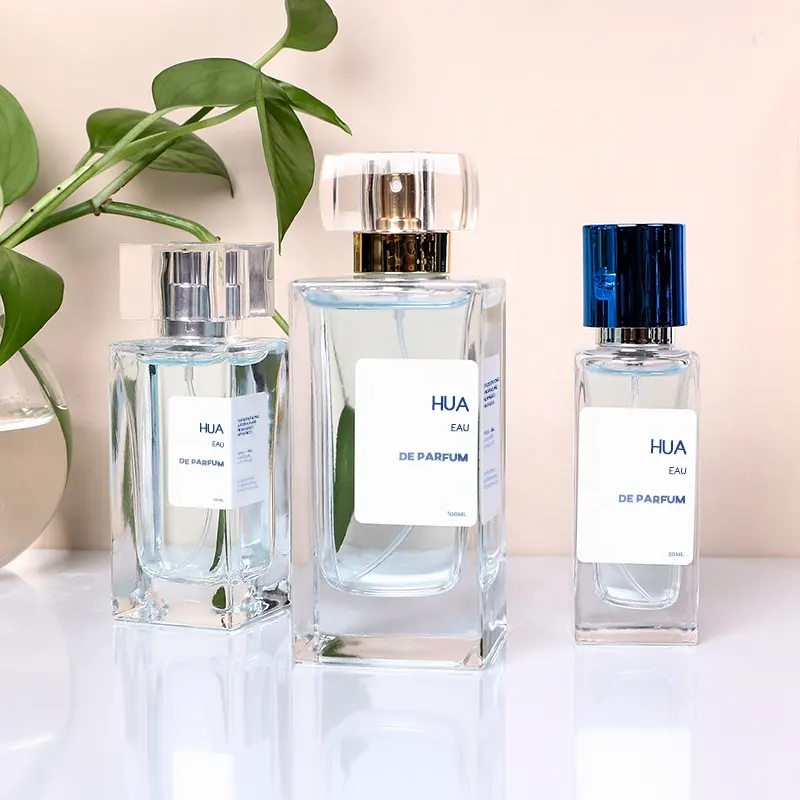Conteneurs vides transparents de luxe de 30ml, 50ml, 100ml, flacon d'emballage de parfum en verre à sertir de 15mm