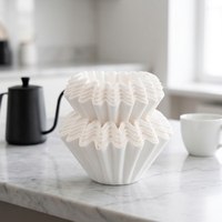Filtres à café ondulés Meika blancs en papier, en pâte de bois blanchie, réutilisables, de qualité alimentaire, écologiques, pour café filtre – Vente en gros
