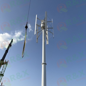 Generador Eólico Vertical Trifásico R&X de Baja Velocidad del Viento, 10KW, con Aspas de Vidrio/Basalto, Salida de 96V-380V, 5000W 10KW - Product Image 1