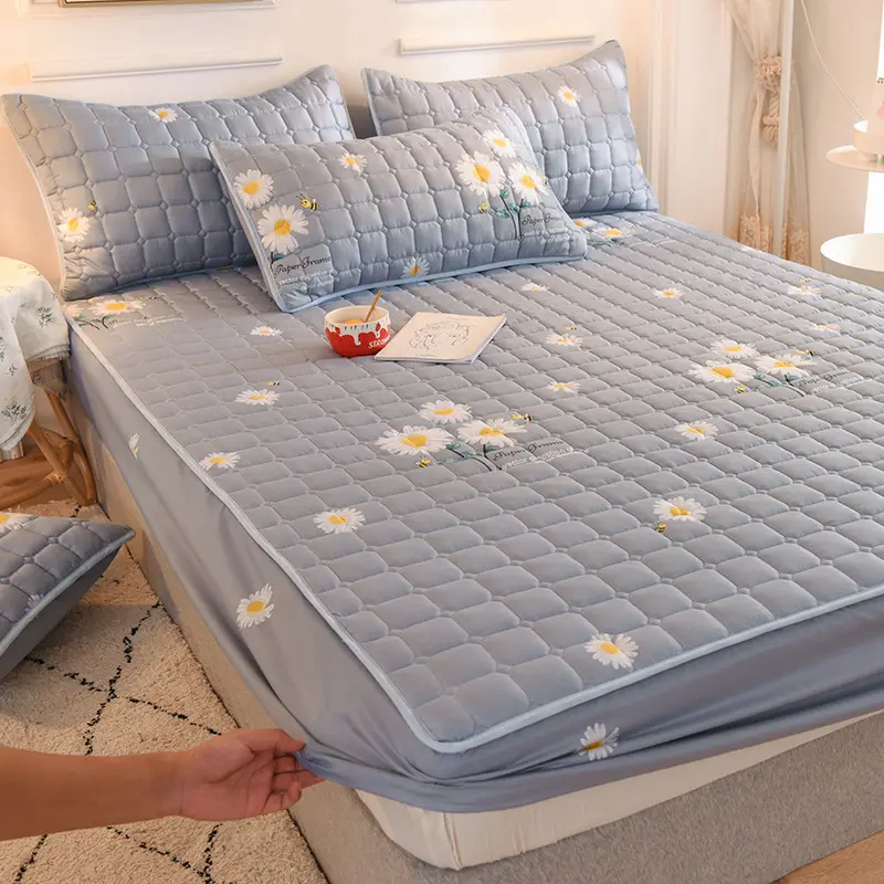 Drap de lit épais hometextile de luxe, drap de lit simple/double/queen/king 100% polyester pour de beaux lits
