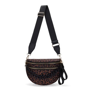 กระเป๋าคาดเอวสะพายข้างลายเสือดาวลายสก็อตแบบใหม่  กระเป๋าไนลอนความจุเยอะสำหรับผู้หญิง พร้อมสายโซ่ถอดได้ - Product Image 4