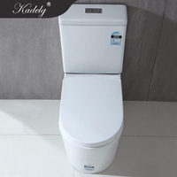 WC moderne de luxe en céramique, deux pièces, allongé, à double chasse, avec évacuation horizontale/verticale, compatible siphon en P et siphon en S